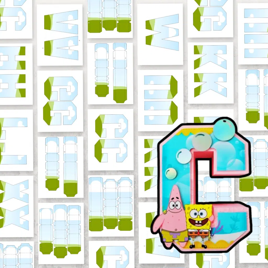 Plantillas del Abecedario 3D y Números 3D editables en Canva